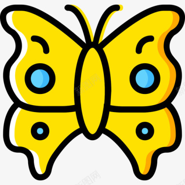 蝴蝶昆虫4黄色图标图标
