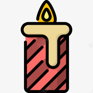 蜡烛圣诞节26线颜色图标图标