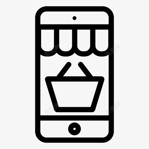移动购物添加到购物车在线购物图标svg_新图网 https://ixintu.com 在线购物 手机图标 添加到购物车 移动购物