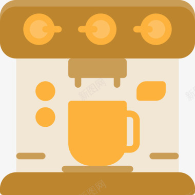 咖啡机餐厅元素3平面图标图标