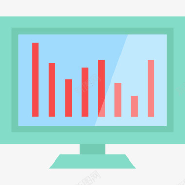 显示器营销9扁平图标图标