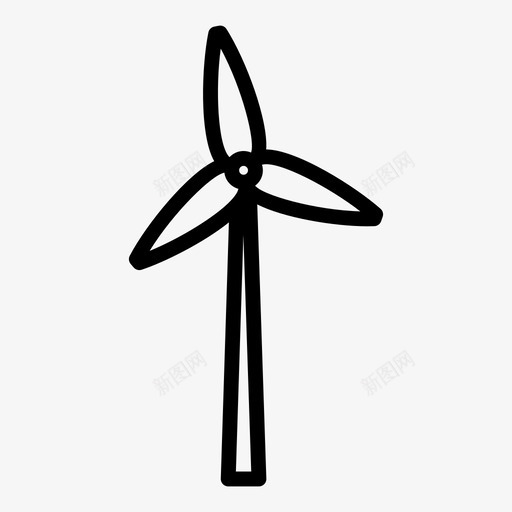 风力涡轮机环保自然图标svg_新图网 https://ixintu.com 可再生能源 环保 自然 责任 风力涡轮机