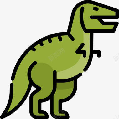 霸王龙恐龙4线形颜色图标图标