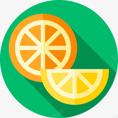柑橘类水果健康生活方式8平淡图标图标