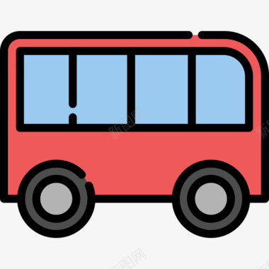 巴士购物中心线颜色图标图标