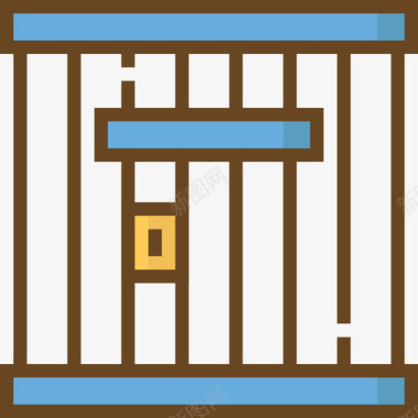 监狱警察元素2线性颜色图标图标