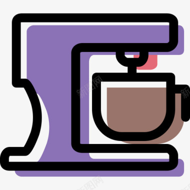 咖啡机成套设备颜色图标图标
