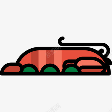 龙虾食品和饮料16线形颜色图标图标