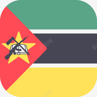 莫桑比克国际国旗3圆形方形图标图标