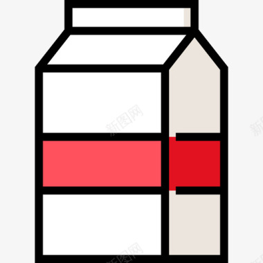 牛奶夏季食品饮料4线性颜色图标图标