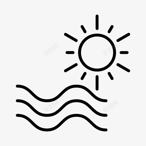 阳光与大海海滩度假图标svg_新图网 https://ixintu.com 度假 海滩 阳光与大海