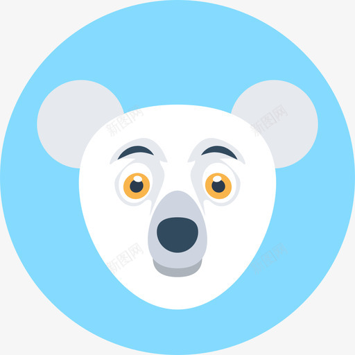 北极熊动物33圆形图标svg_新图网 https://ixintu.com 动物33 北极熊 圆形