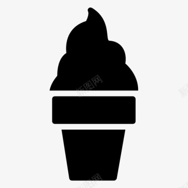 冰淇淋筒杯筒甜点图标图标