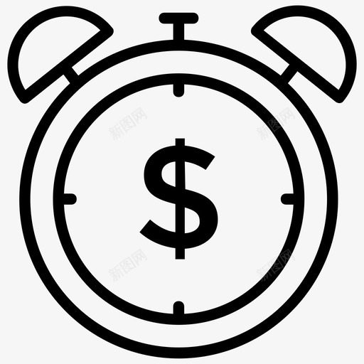 时间就是金钱秒表时间重要性图标svg_新图网 https://ixintu.com 时间就是金钱 时间管理 时间节约 时间计划 时间重要性 秒表 被动收入机会线图标