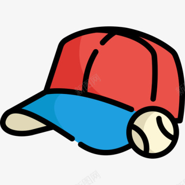 棒球帽棒球2线颜色图标图标
