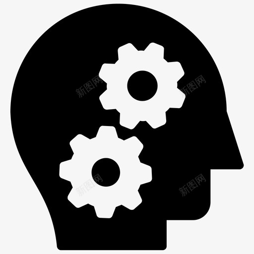 思维过程人工智能创造性思维图标svg_新图网 https://ixintu.com 人工智能 内容设计生产字形图标 创造性思维 头部 思维过程 设计思维 齿轮