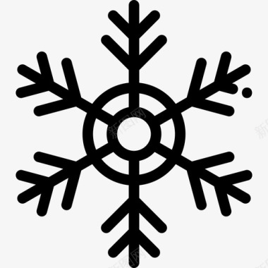 雪花冬季自然线性图标图标