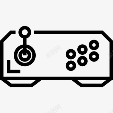 游戏控制器街机线性图标图标
