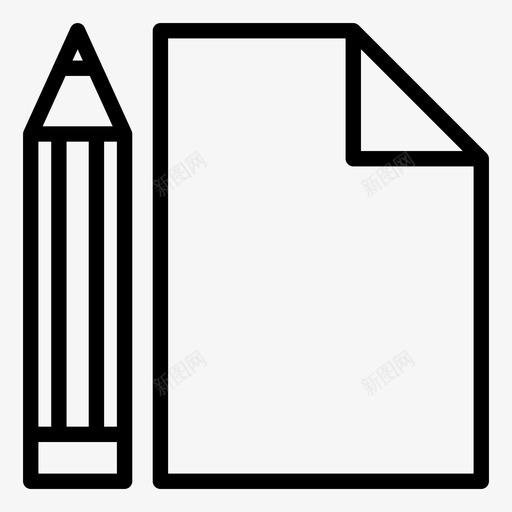 铅笔和纸文件教育图标svg_新图网 https://ixintu.com 教育 文件 文具 纸张 铅笔和纸