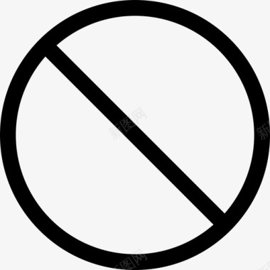 禁止交通标志6直线图标图标