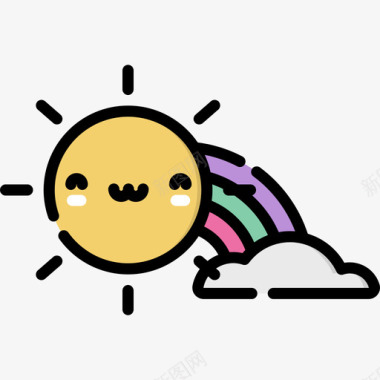 太阳爱12线性颜色图标图标