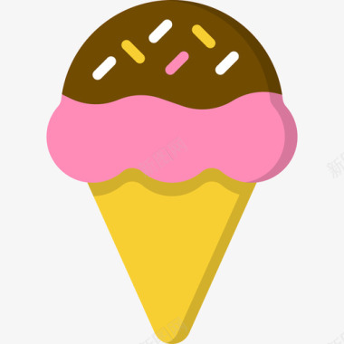 冰淇淋夏季派对5平铺图标图标