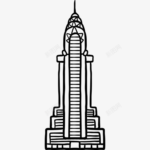 克莱斯勒大厦世界纪念碑2黑色图标svg_新图网 https://ixintu.com 世界纪念碑2 克莱斯勒大厦 黑色
