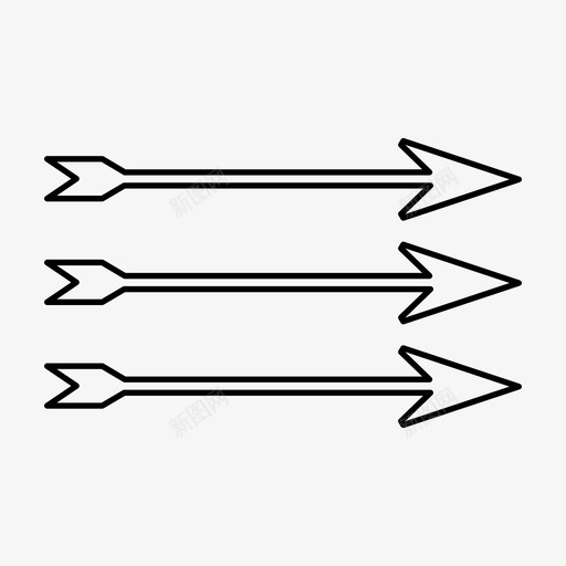 箭射击武器图标svg_新图网 https://ixintu.com 射击 战争 战争瘦图标 战斗 武器 箭