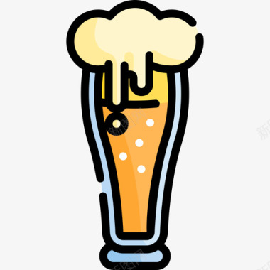 啤酒单身线性颜色图标图标