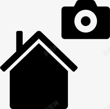 家建筑物照相机图标图标