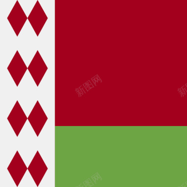 白俄罗斯方形国家简单旗帜图标图标
