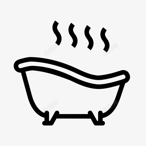 浴缸浴室热水图标svg_新图网 https://ixintu.com 按摩浴缸 浴室 浴缸 热水 蒸汽