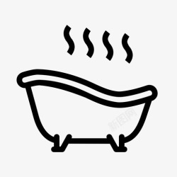 蒸汽按摩浴缸浴室热水图标高清图片