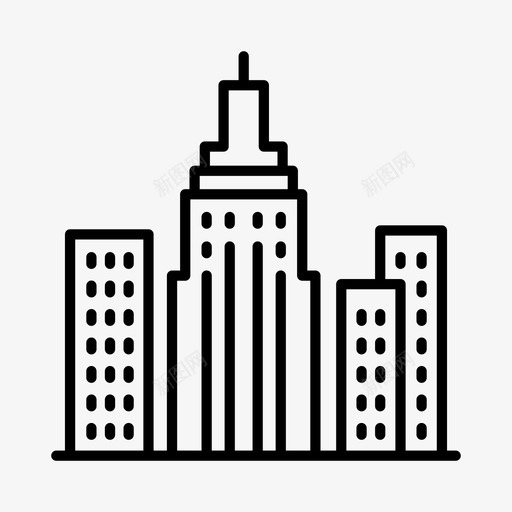 帝国大厦建筑全球图标svg_新图网 https://ixintu.com 全球 地标 帝国大厦 建筑 纽约