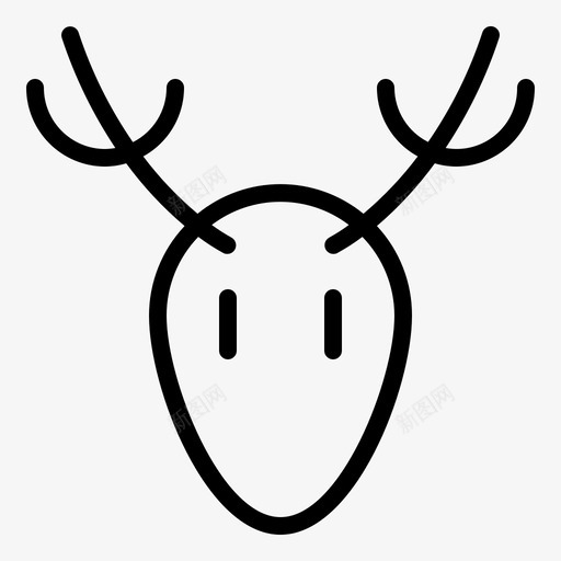 鹿头配件圣诞图标svg_新图网 https://ixintu.com 冬季 圣诞 圣诞和冬季系列 配件 鹿头
