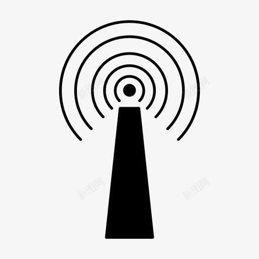 塔台网络热点移动数据图标svg_新图网 https://ixintu.com wifi 信号 办公 商务 塔台网络 工作 技术字形 热点 移动数据