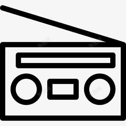 收音机复古3线性图标svg_新图网 https://ixintu.com 复古3 收音机 线性