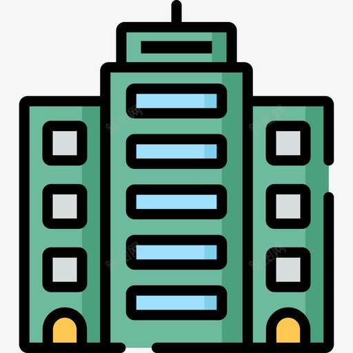 建筑城市8线性颜色图标svg_新图网 https://ixintu.com 城市8 建筑 线性颜色