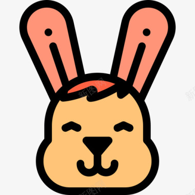 兔子兽医直系肤色图标图标