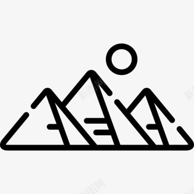 金字塔非洲3线形图标图标