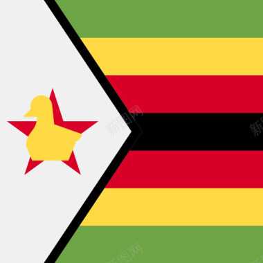 津巴布韦方形国家简单旗帜图标图标