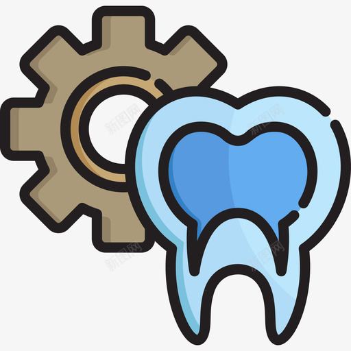 牙齿牙齿护理7线性颜色图标svg_新图网 https://ixintu.com 牙齿 牙齿护理7 线性颜色