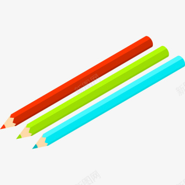 铅笔工具17扁平图标图标