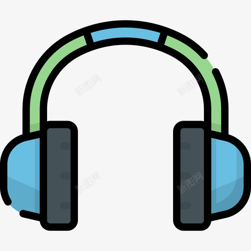 耳机旅行49线性颜色图标svg_新图网 https://ixintu.com 旅行49 线性颜色 耳机
