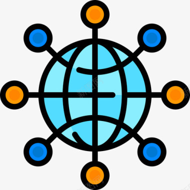 互联网物联网21线性颜色图标图标