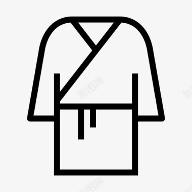 长袍浴缸衣服图标图标