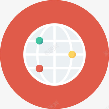 世界范围内网页开发ul平圆圆形图标图标