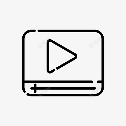 视频播放器接口多媒体图标svg_新图网 https://ixintu.com 多媒体 接口 播放按钮 视频播放器