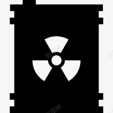 放射性废物桶装核图标图标