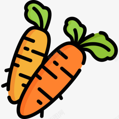 胡萝卜秋24线形颜色图标图标